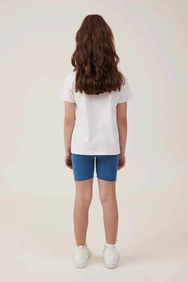 Girls 214 Activewear Cotton On Hailey Bike Short Mid Wash