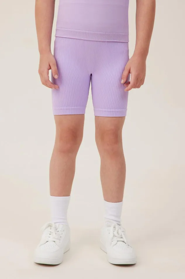 Girls 214 Activewear Cotton On Isla Seamfree Bike Short Lilac Drop