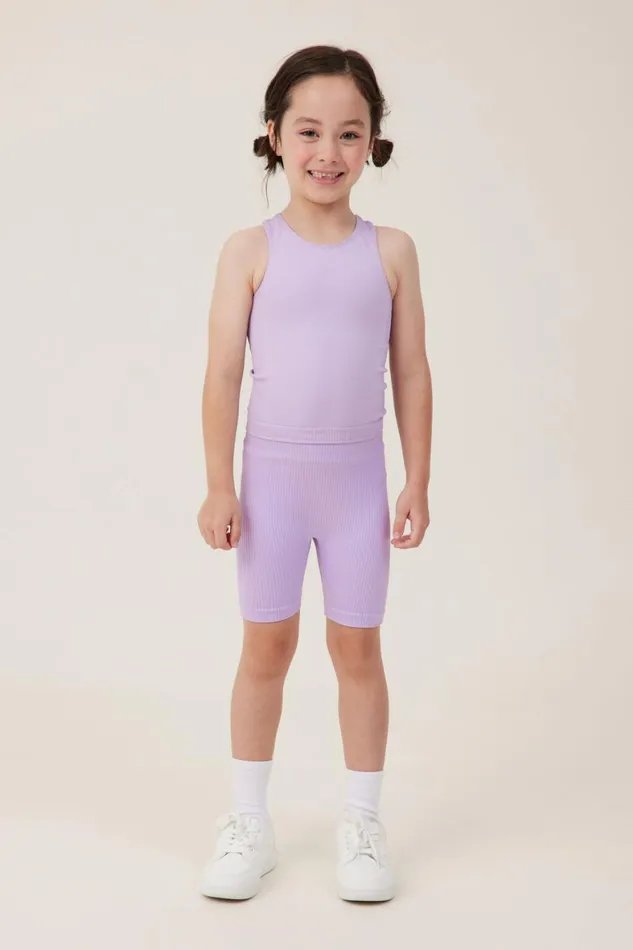 Girls 214 Activewear Cotton On Isla Seamfree Bike Short Lilac Drop
