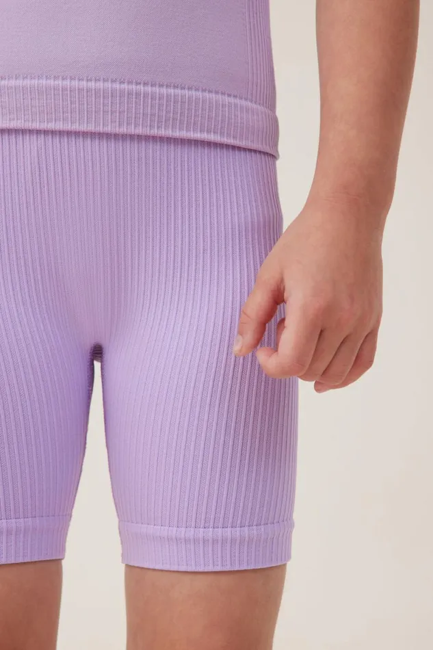 Girls 214 Activewear Cotton On Isla Seamfree Bike Short Lilac Drop