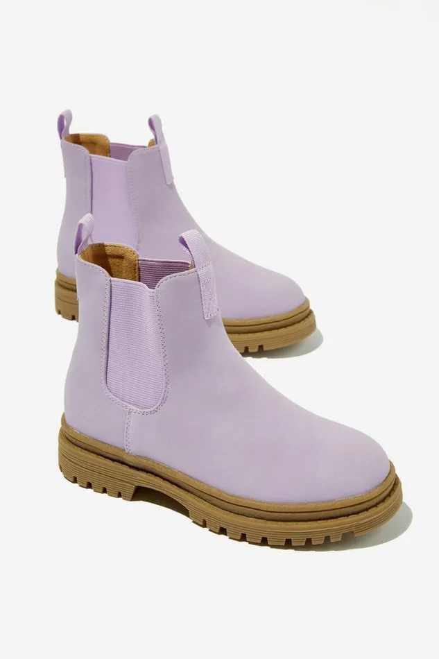 Girls 214Boys 214 Boots and Slippers Cotton On Pull On Gusset Boot Lilac Drop
