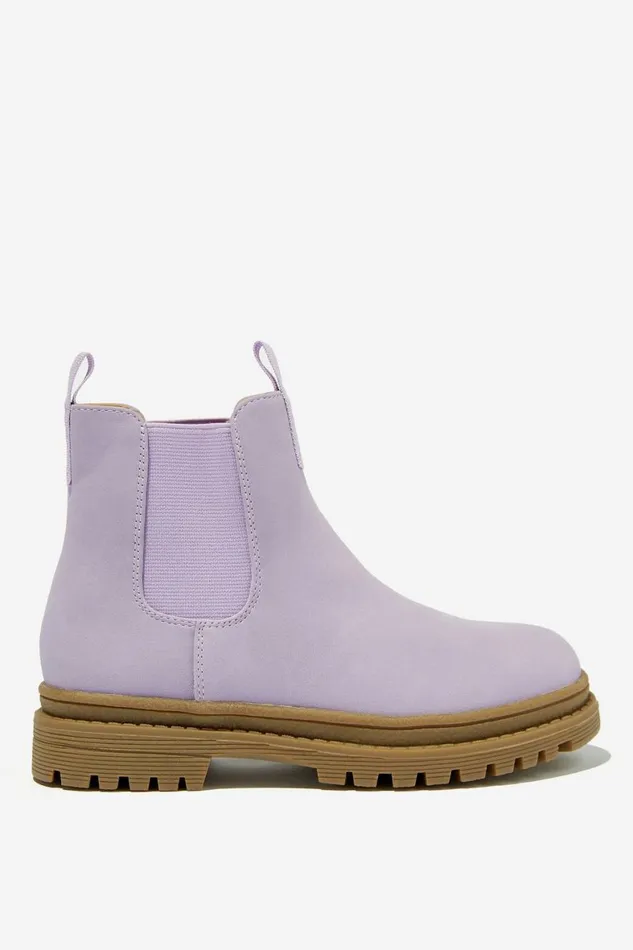 Girls 214Boys 214 Boots and Slippers Cotton On Pull On Gusset Boot Lilac Drop