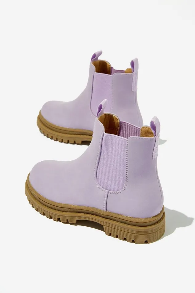 Girls 214Boys 214 Boots and Slippers Cotton On Pull On Gusset Boot Lilac Drop