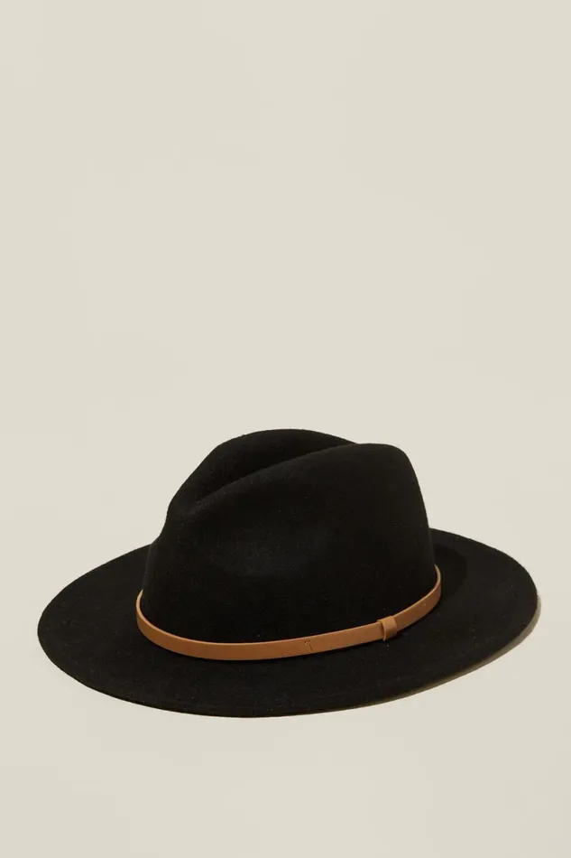 Girls 214Boys 214 Hats and Beanies Cotton On Wide Brim Hat Blacktan