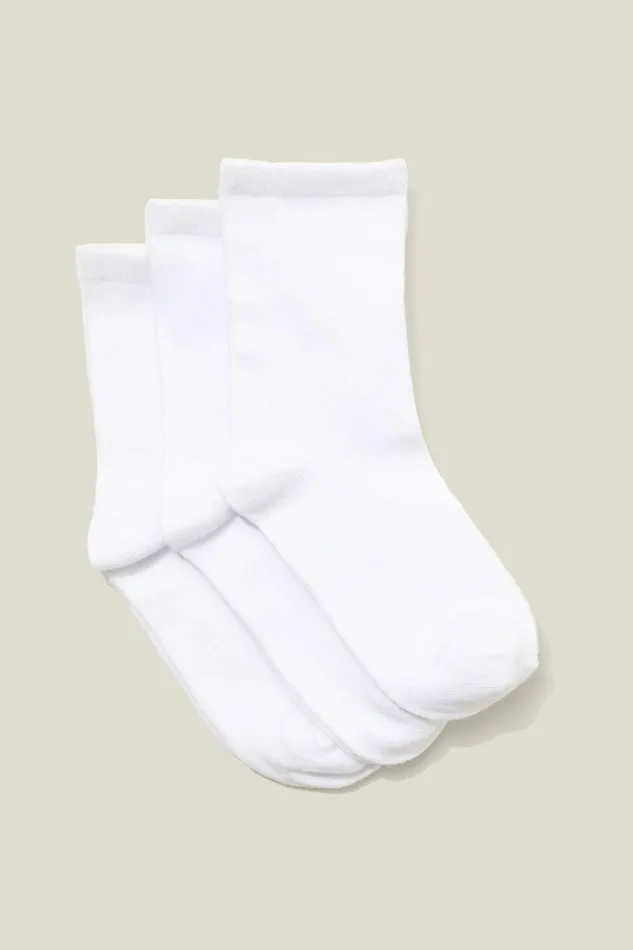 Girls 214Boys 214 Socks and Tights Cotton On 3pk Crew Socks White