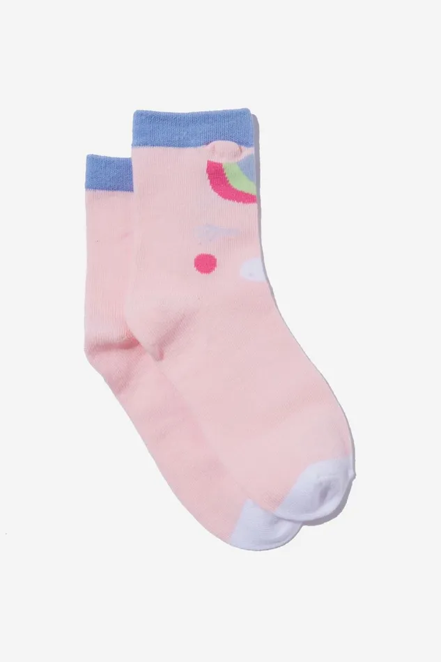 Girls 214Boys 214 Socks and Tights Cotton On Single Pack Crew Socks Crystal Pinkhorse Face Girls 214Boys 214 Socks and Tights Cotton On Single Pack Crew Socks Crystal Pinkhorse Face