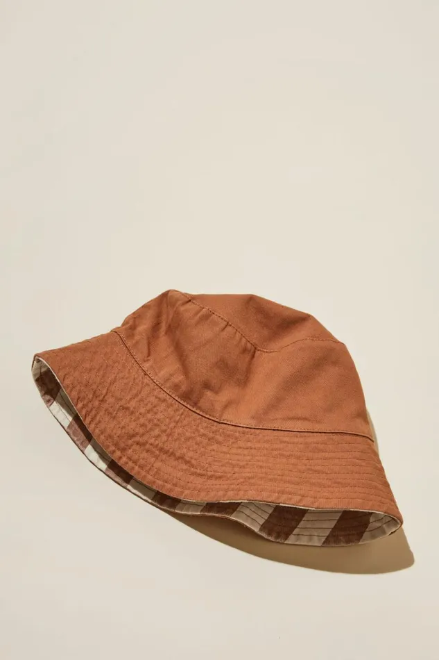 Girls 214Boys 214 Swimwear Cotton On Reversible Bucket Hat Coco Jumboblock Stripe