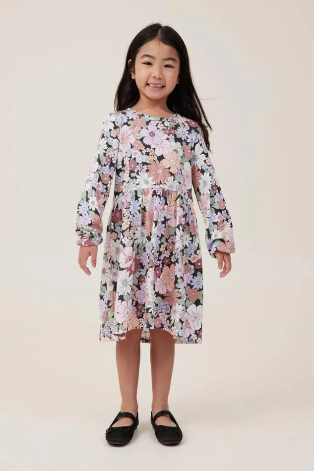 Girls 214 Dresses Cotton On Savannah Long Sleeve Dress Phantomquinn Floral