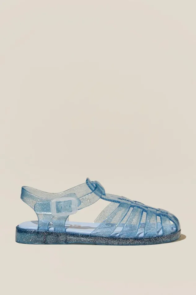 Girls 214 Flats and Sandals Cotton On Elsie Jelly Sandal Dusk Blue Glitter