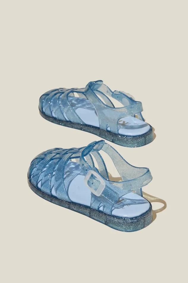 Girls 214 Flats and Sandals Cotton On Elsie Jelly Sandal Dusk Blue Glitter