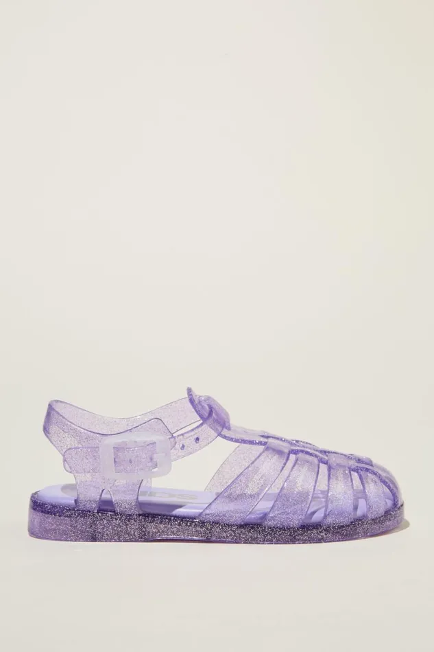 Girls 214 Flats and Sandals Cotton On Elsie Jelly Sandal Lilac Drop Glitter