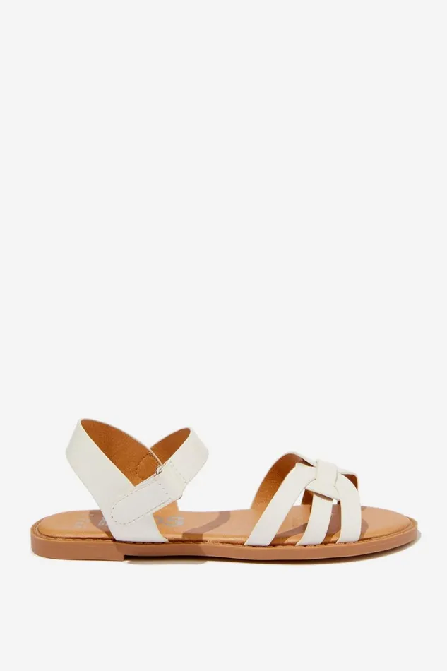 Girls 214 Flats and Sandals Cotton On Georgie Cross Over Sandal White