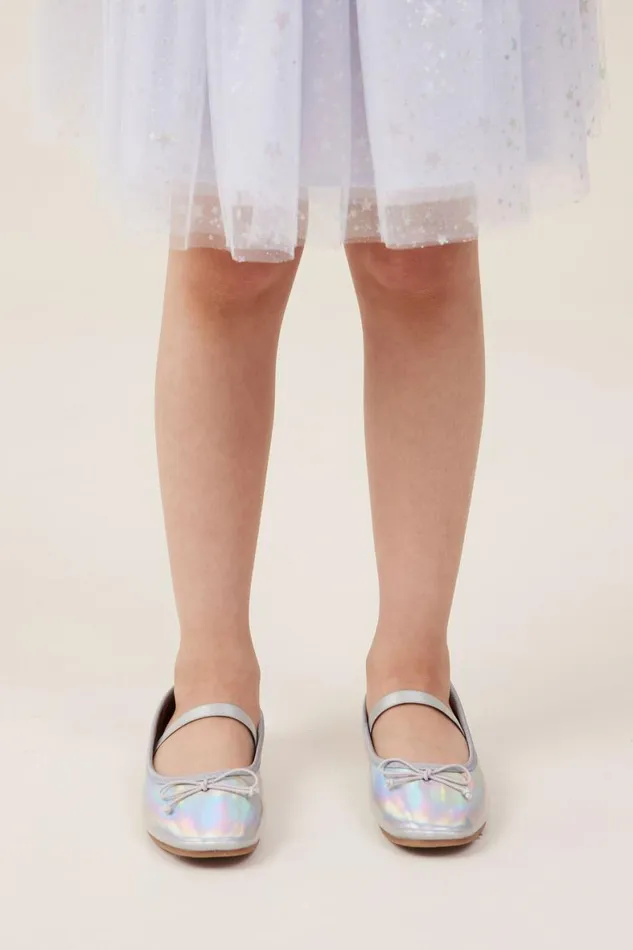 Girls 214 Flats and Sandals Cotton On Olivia Ballet Flat Silver Holographic