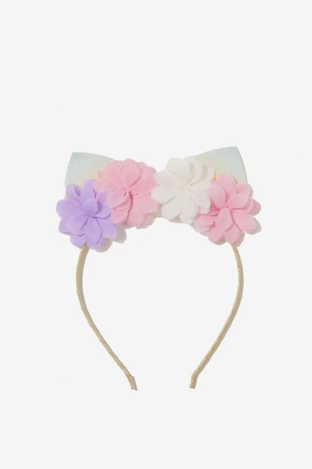 Girls 214 Hair Accessories Cotton On Novelty Headband Rainbow Flowers