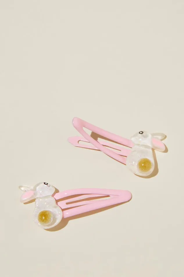 Girls 214 Hair Accessories Cotton On Sadie Snap Clips Blush Pink Glitter Bunnies Girls 214 Hair Accessories Cotton On Sadie Snap Clips Blush Pink Glitter Bunnies