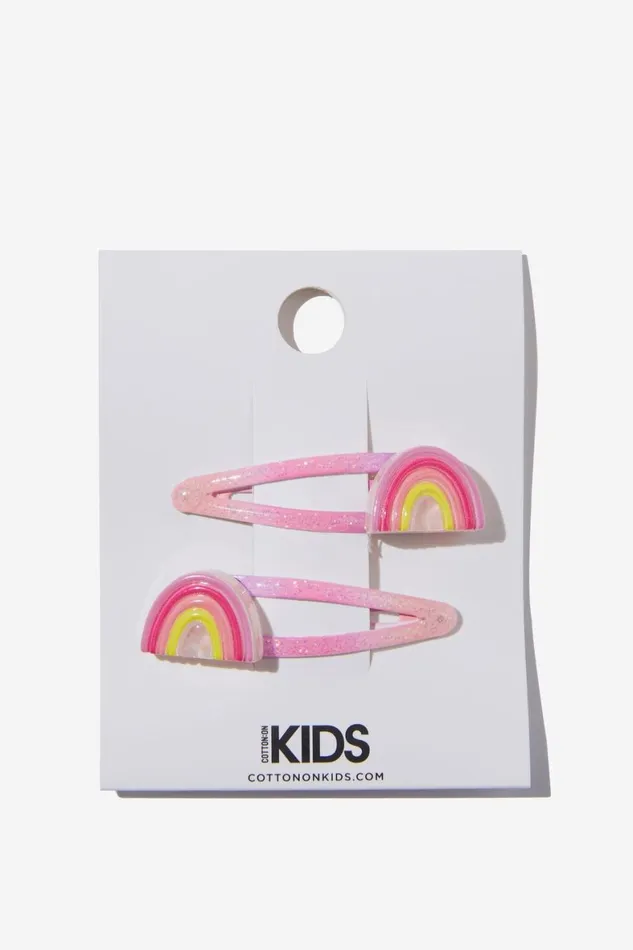 Girls 214 Hair Accessories Cotton On Sadie Snap Clips Ombre Glitter Rainbows
