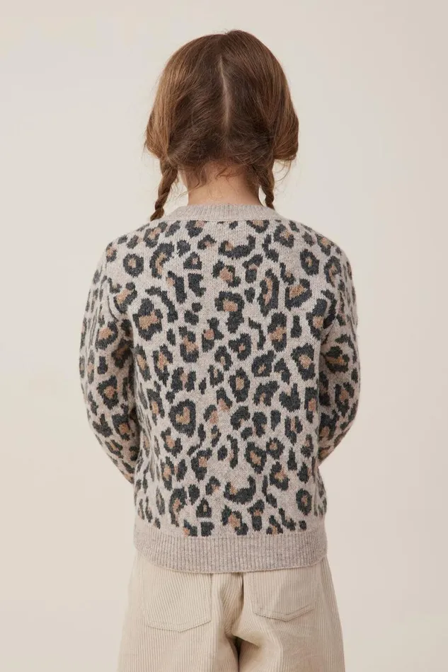 Girls 214 Jackets and Sweaters Cotton On Lisa Jumper Taupy Brownmolly Leopard