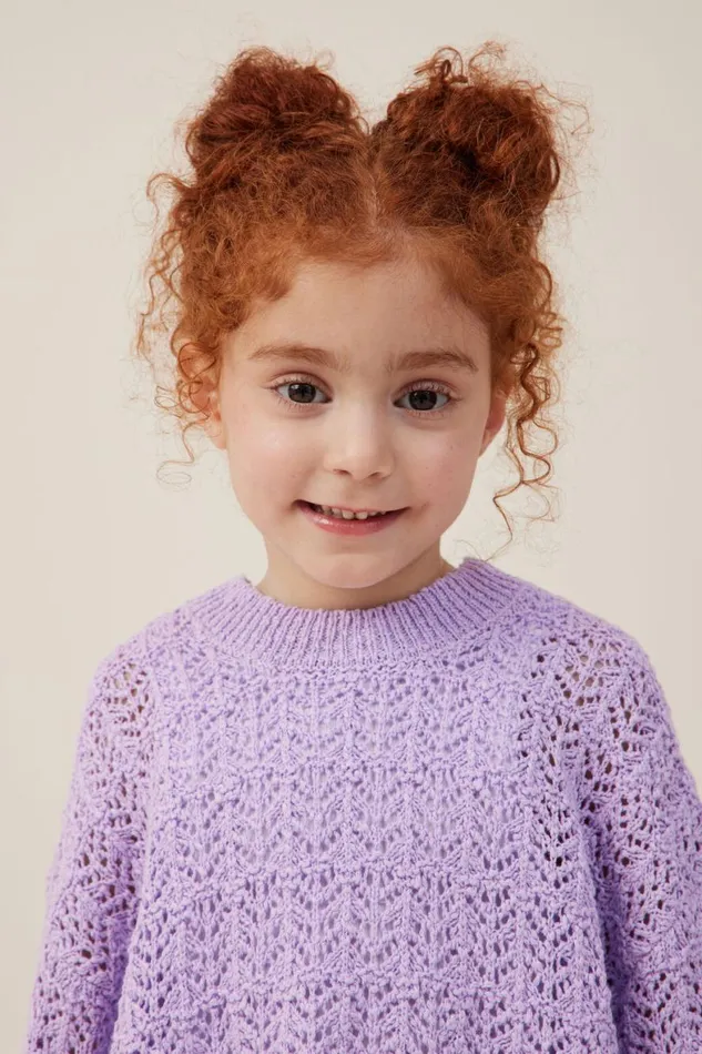 Girls 214 Jackets and Sweaters Cotton On Sienna Knit Jumper Lilac Drop