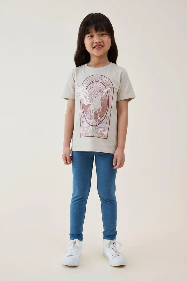 Girls 214 Leggings Pants and Jeans Cotton On Huggie Tights Mid Wash