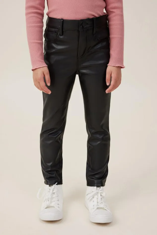 Girls 214 Leggings Pants and Jeans Cotton On Robbey Vegan Leather Pant Black