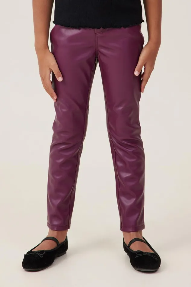 Girls 214 Leggings Pants and Jeans Cotton On Robbey Vegan Leather Pant Crushed Berry