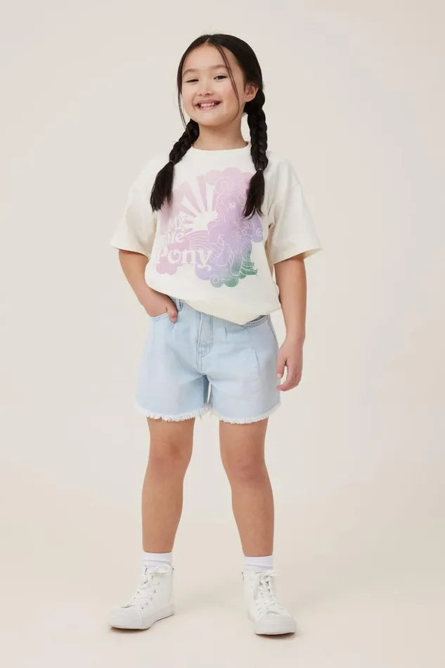 Girls 214 Shorts Skirts and Playsuits Cotton On Kyla Denim Short Bleach Blue Wash