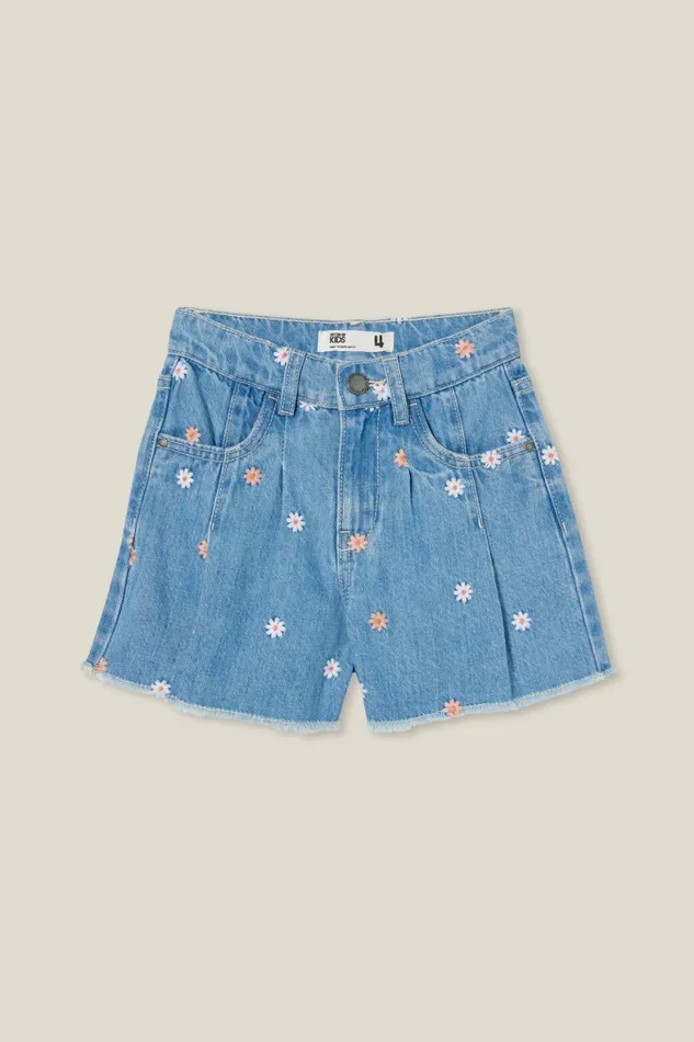 Girls 214 Shorts Skirts and Playsuits Cotton On Kyla Denim Short Faded Vintage Washfloral Embroidery Girls 214 Shorts Skirts and Playsuits Cotton On Kyla Denim Short Faded Vintage Washfloral Embroidery