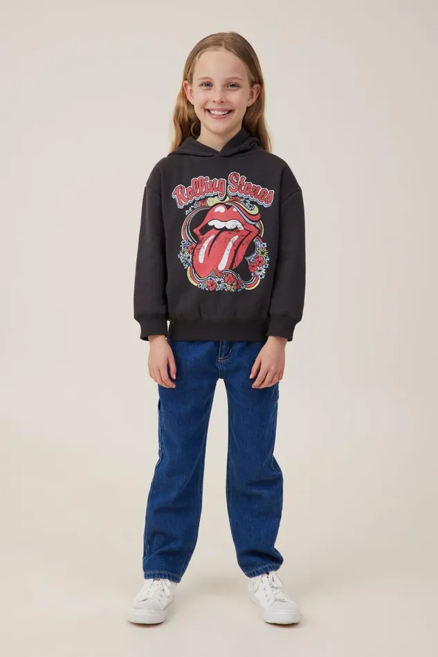 Girls 214 Sweatshirts and Sweatpants Cotton On License Emerson Hoodie Lcn Bra Rolling Stones Flowersphantom Wash