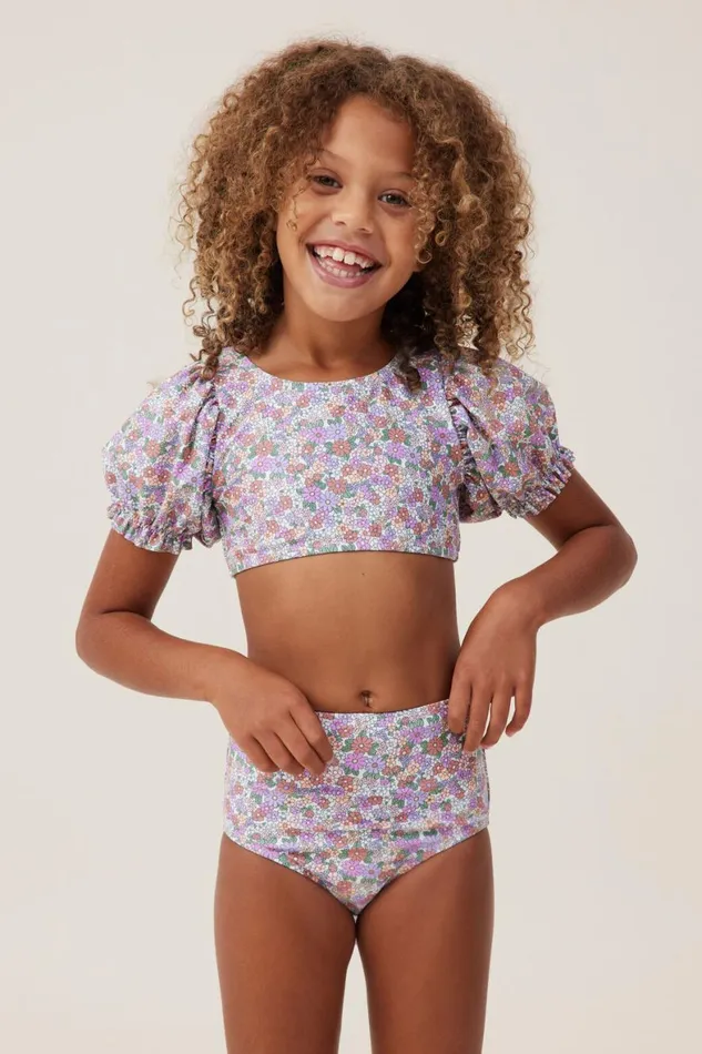 Girls 214 Swimwear Cotton On Paige Puff Sleeve Bikini Vanillablaire Ditsy Clay Pigeon Girls 214 Swimwear Cotton On Paige Puff Sleeve Bikini Vanillablaire Ditsy Clay Pigeon