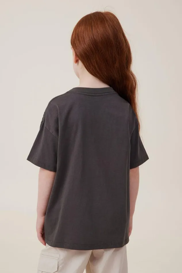 Girls 214 Tops and TShirts Cotton On License Drop Shoulder Short Sleeve Tee Lcn Mat Barbie Westernphantom Wash