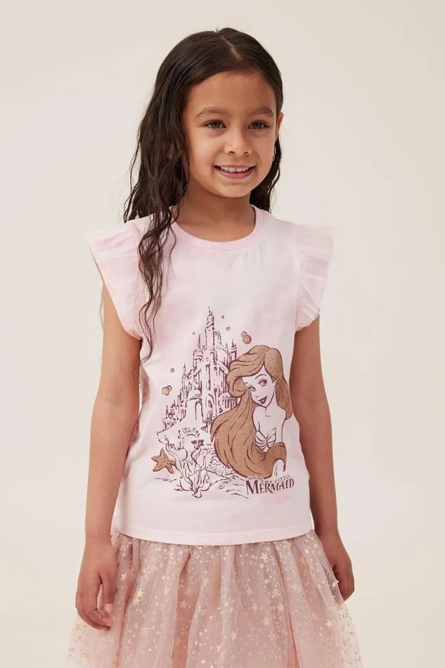 Girls 214 Tops and TShirts Cotton On License Party Short Sleeve Tee Lcn Dis Arielcrystal Pink Dusty Berry Girls 214 Tops and TShirts Cotton On License Party Short Sleeve Tee Lcn Dis Arielcrystal Pink Dusty Berry