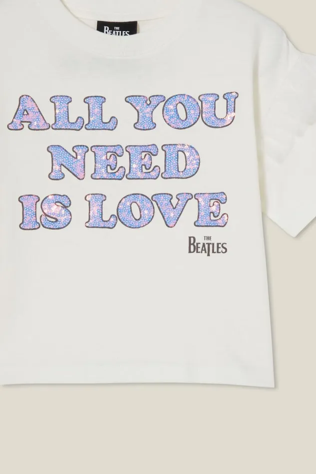 Girls 214 Tops and TShirts Cotton On License Party Short Sleeve Top Lcn Yel The Beatles Lovevanilla