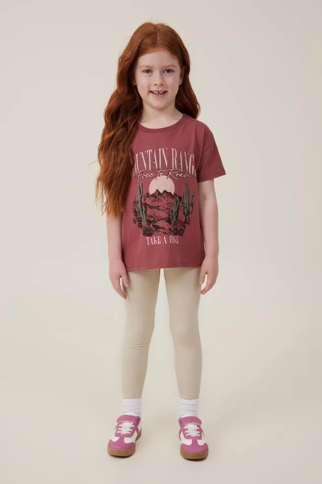 Girls 214 Tops and TShirts Cotton On Poppy Short Sleeve Print Tee Hennamountain Range