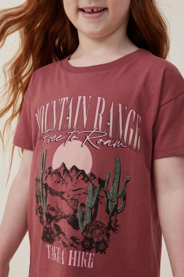 Girls 214 Tops and TShirts Cotton On Poppy Short Sleeve Print Tee Hennamountain Range