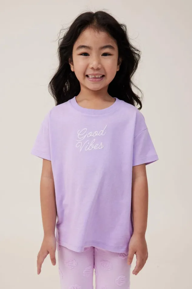 Girls 214 Tops and TShirts Cotton On Poppy Short Sleeve Print Tee Lilac Dropgood Vibes Girls 214 Tops and TShirts Cotton On Poppy Short Sleeve Print Tee Lilac Dropgood Vibes