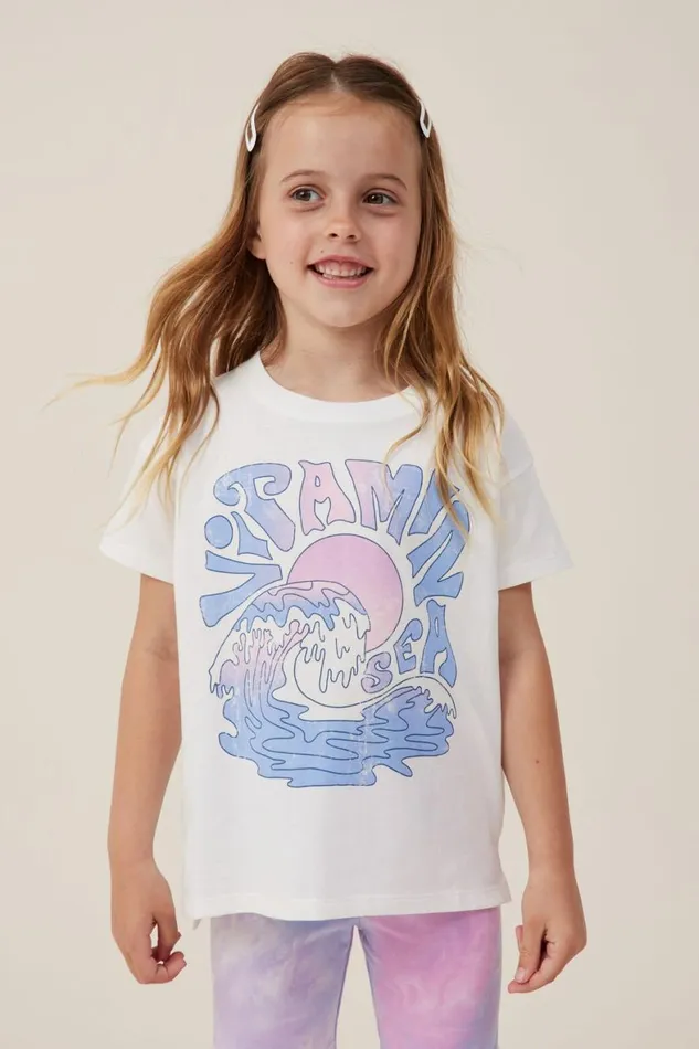Girls 214 Tops and TShirts Cotton On Poppy Short Sleeve Print Tee Vanillablush Vitamin Sea Girls 214 Tops and TShirts Cotton On Poppy Short Sleeve Print Tee Vanillablush Vitamin Sea