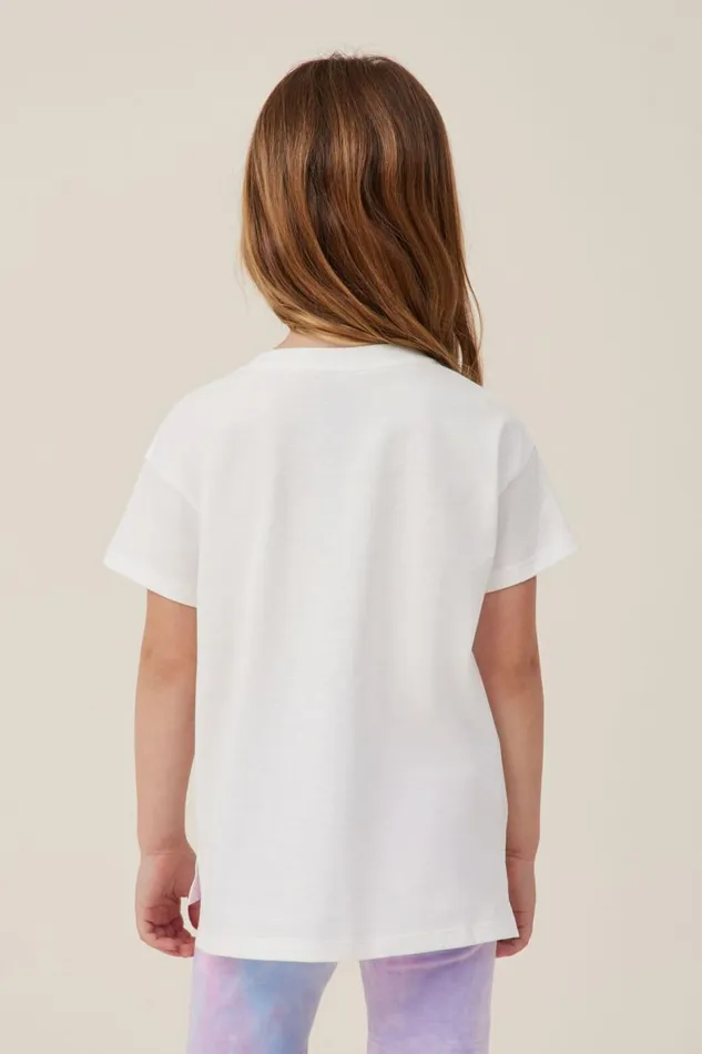 Girls 214 Tops and TShirts Cotton On Poppy Short Sleeve Print Tee Vanillablush Vitamin Sea