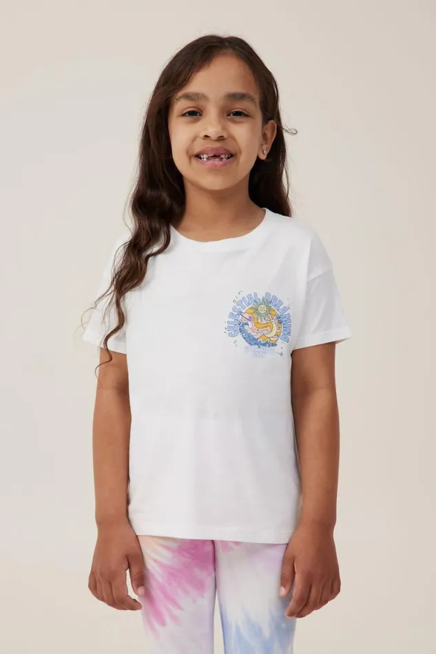 Girls 214 Tops and TShirts Cotton On Poppy Short Sleeve Print Tee Vanillacelestial Dreamer