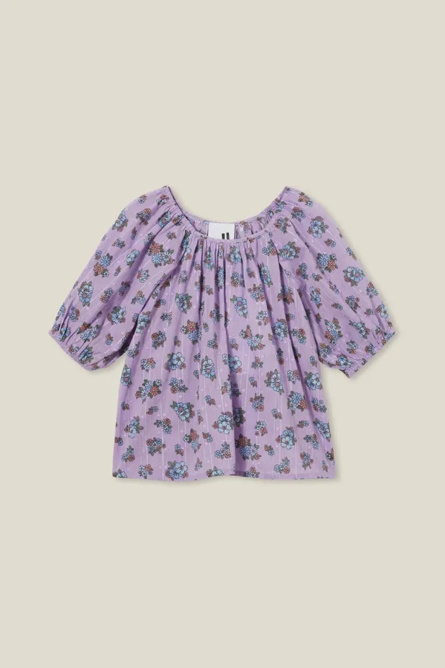 Girls 214 Tops and TShirts Cotton On Willow Short Sleeve Top Lilac Dropava Ditsy Girls 214 Tops and TShirts Cotton On Willow Short Sleeve Top Lilac Dropava Ditsy