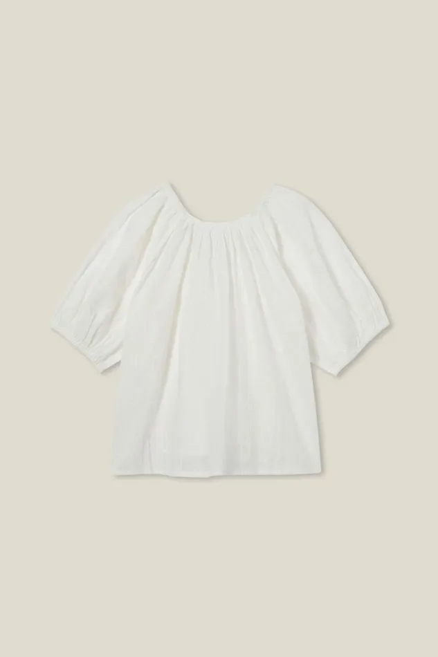 Girls 214 Tops and TShirts Cotton On Willow Short Sleeve Top Vanilla