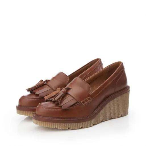 Gisela Tan Leather Women Moda In Pelle Casual Shoes And Trainers