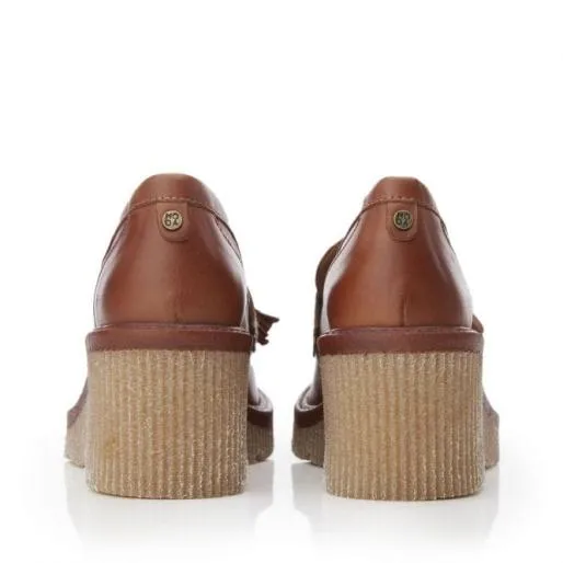 Gisela Tan Leather Women Moda In Pelle Casual Shoes And Trainers
