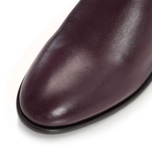 Gloriia Burgundy Leather Women Moda In Pelle Knee High Boots