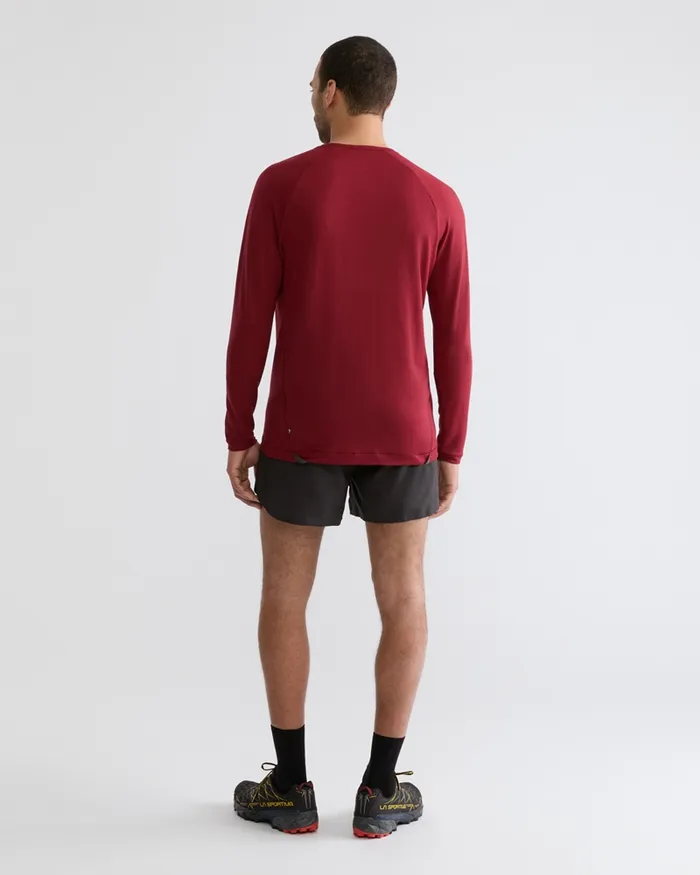 Groa Technical Long Sleeve Tee Ruby Red Men Klttermusen TShirts