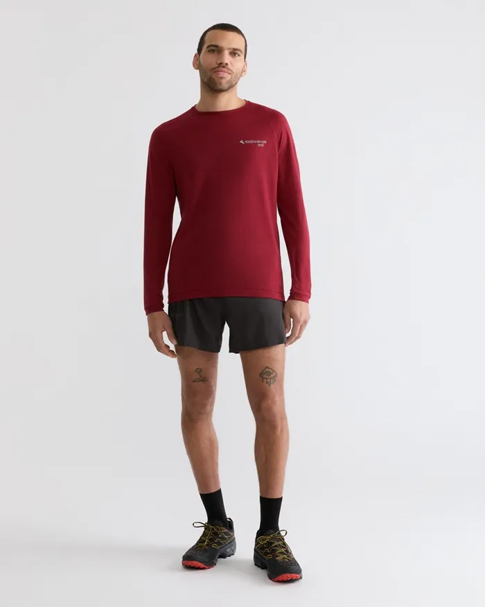 Groa Technical Long Sleeve Tee Ruby Red Men Klttermusen TShirts