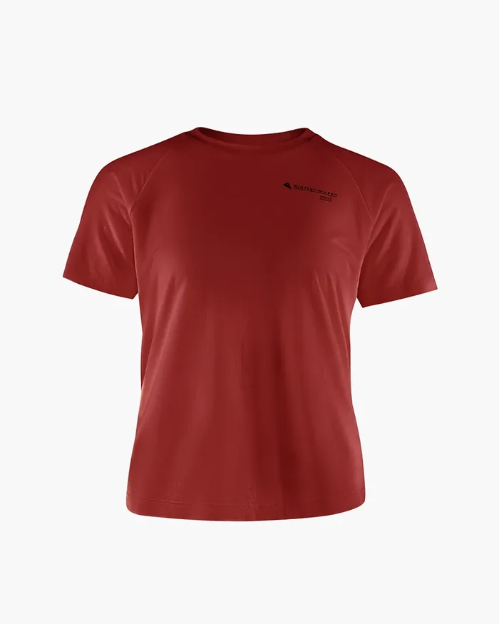 Groa Technical Short Sleeve Tee Ruby Red Women Klttermusen TShirts