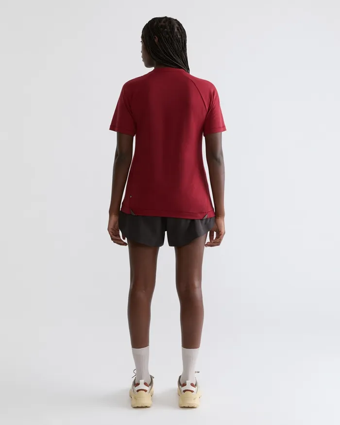 Groa Technical Short Sleeve Tee Ruby Red Women Klttermusen TShirts