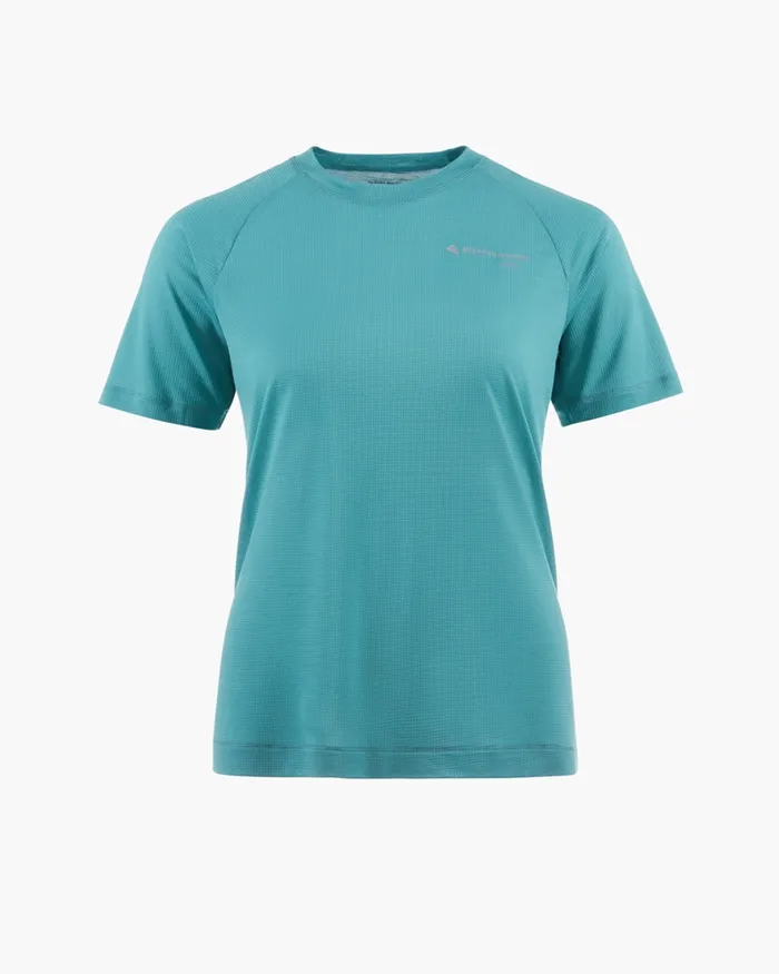 Groa Technical Short Sleeve Tee Teal Blue Women Klttermusen TShirts