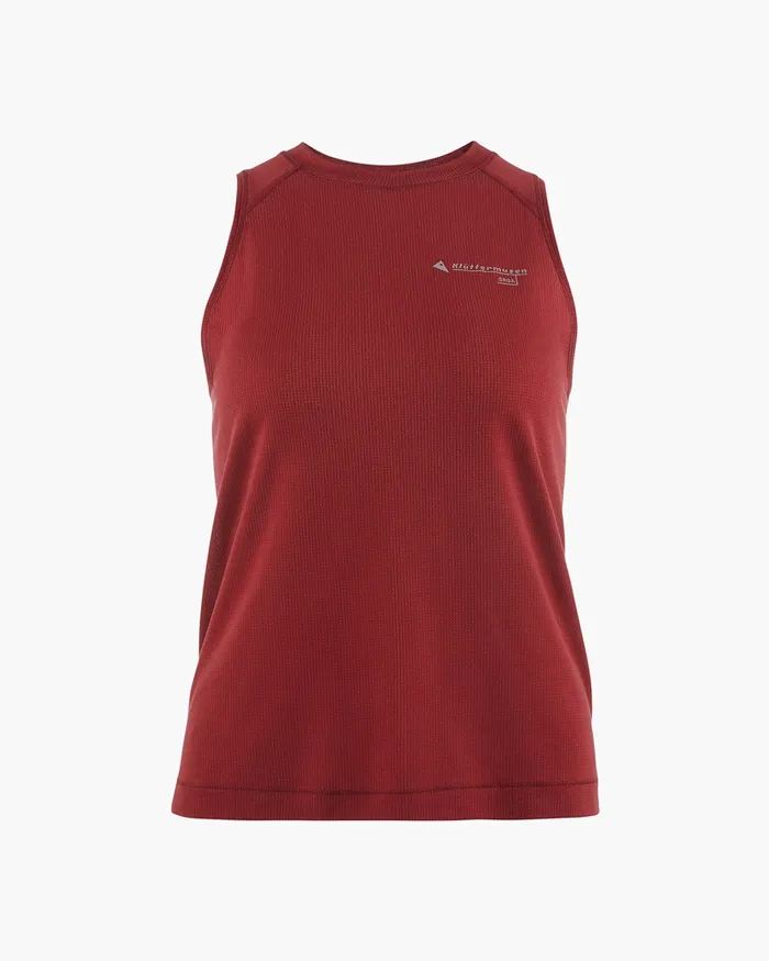Groa Technical Tank Top Ruby Red Women Klttermusen TShirts