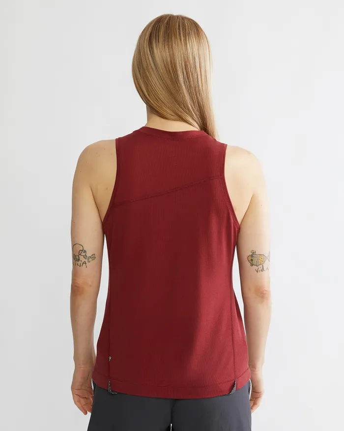 Groa Technical Tank Top Ruby Red Women Klttermusen TShirts